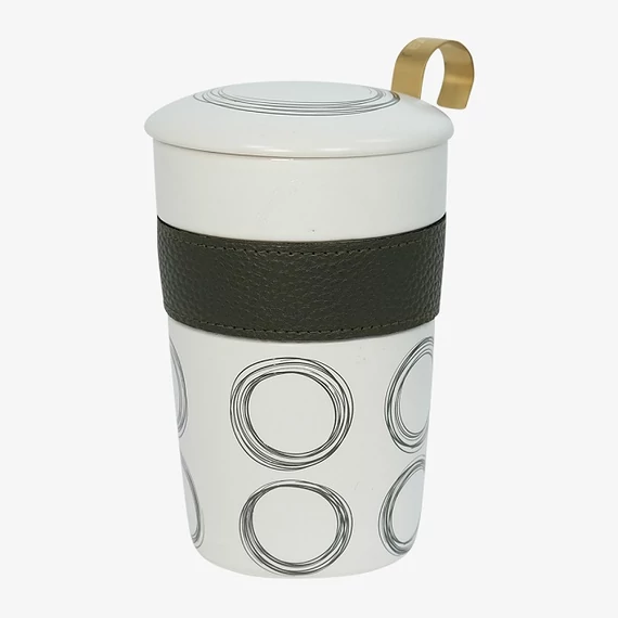 TEAEVE "Circular" bögre zöld díszítéssel